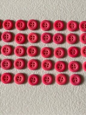 Lot 48 Pink Plastic Buttons 4 Hole Design 1/2” Diameter Sewing Crafts Projects